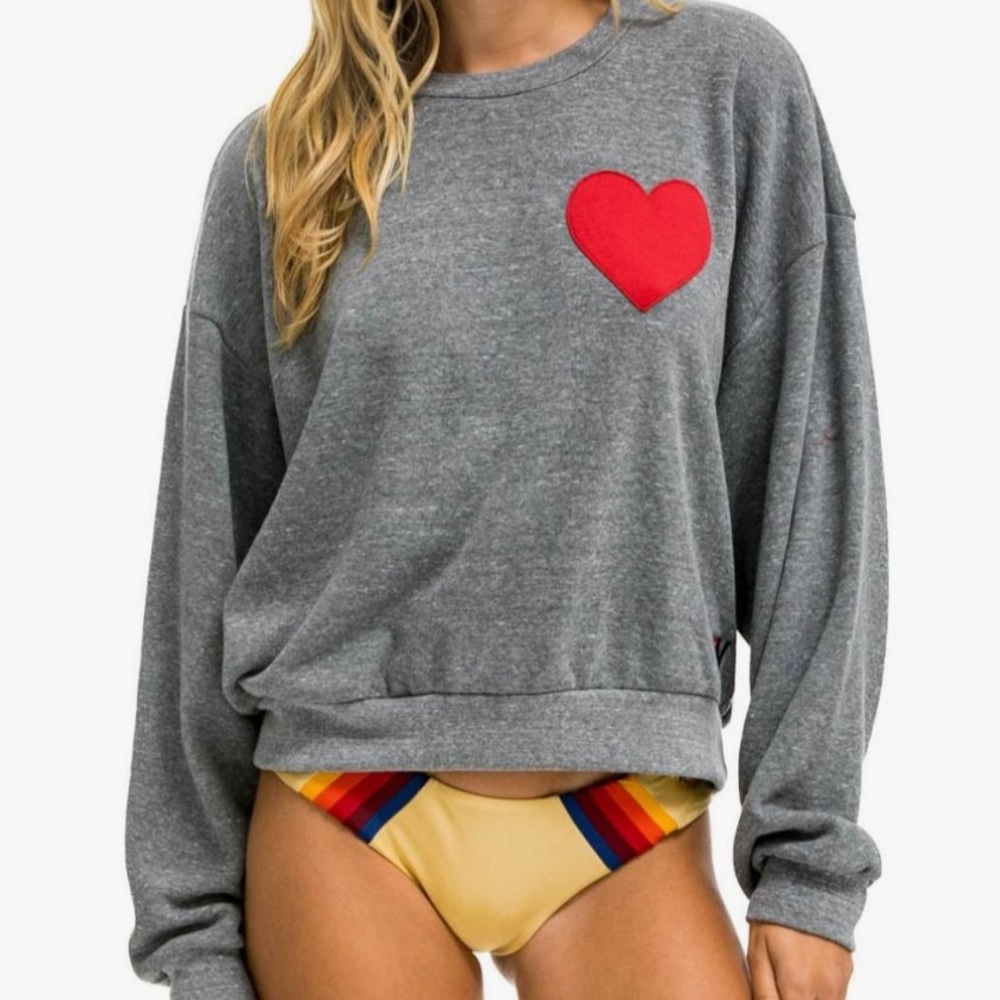RARE HEART STITCH CREW NECK AVIATOR NATION ❤️